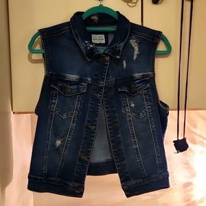 Denim vest.